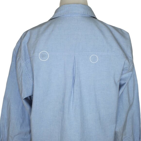 Vintage Scottie Dog Embroidered Womens Shirt Size Medium Long Sleeves Blue - Picture 7 of 7